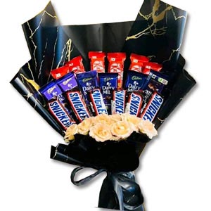 Chocolate W/ off white roses