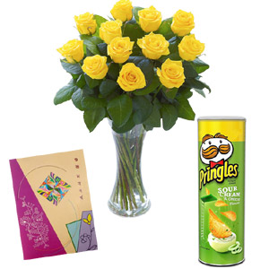 (23) Roses W/ card and chips