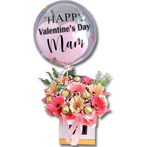 (25)  Mixed Flowers W/ Customized Balloons