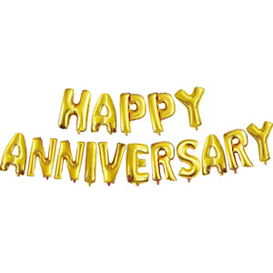 Golden color letter shape anniversary balloon