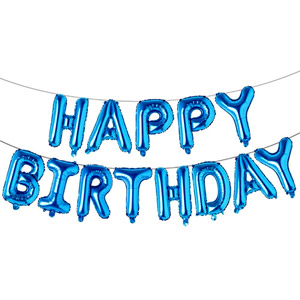 Blue color letter shape balloon