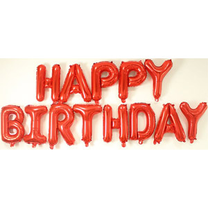 Red color letter shape balloon