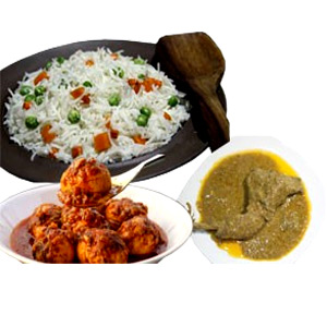 Plain polaw with Chicken roast and egg vuna-1 person
