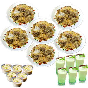 Kachchi Biryani W/ Borhani and jorda/firni- 6 person