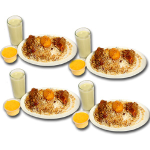Bashomoti kacchi W/ borhani & firni for 4 person