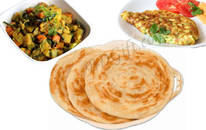 Porota with egg fry and vegetable-1 person