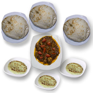 Special nan with porota and chicken tawa jhal fry(full plate)-3 person