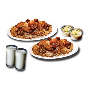 Kachchi Biryani W/ Borhani and jorda/firni-2 person(full Plate)