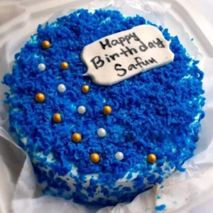 Blue color mini vanilla cake 