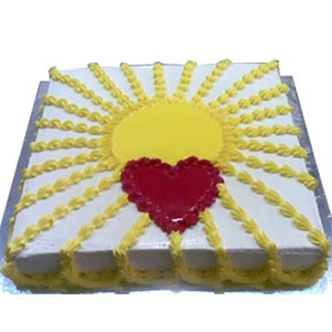 3.3 pounds vanilla square shape cake