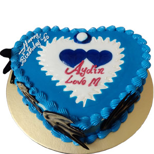 (007) Swiss- 2.2 pounds heart shape chocolate cake