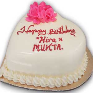 (08) Swiss-2.2 pounds heart shape vanilla cake 