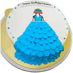 1 Pound floral gown cake 