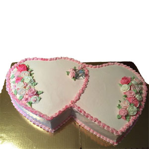 6.6 Pounds Vanilla Double Heart Cake