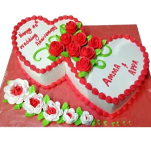 6.6 Pounds Vanilla Double Heart Cake