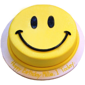 1 Pound Round Shape Emoji Cake