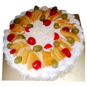(100) 2 Pounds Vanilla Round Shape Fruit Cake