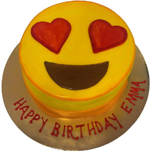 1 Pound Round Shape Emoji Cake