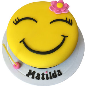 1 Pound Round Shape Emoji Cake