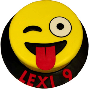 1 Pound Round Shape Emoji Cake