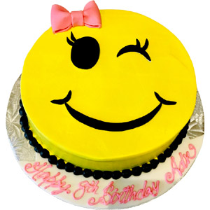 1 Pound Emoji Round Shape Cake