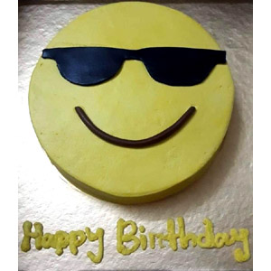 1 Pound Round Shape Emoji Cake