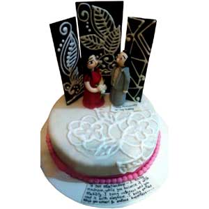 (31) 2 Pounds Anniversary Fondant Round Cake