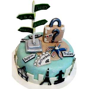 (42) 2 Pounds Fondant Country Cake
