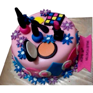 (65) 2 Pounds Mac Fondant Round Shape Cake