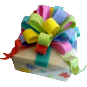 (71) 2 Pounds Ribbon Fondant Cake