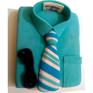 (76) 2 Pound Fondant Square Shape Tie Cake