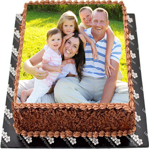 Mr. Baker - 5.5 chocolate Square Shape Photo Cake