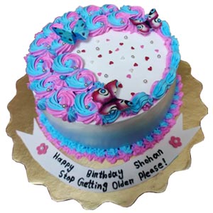 2 Pounds Round Shape Vanilla Cake