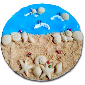 1 Pound Sea-Beach Theme Vanilla Cake