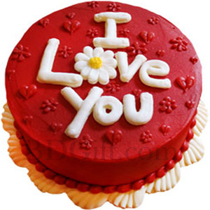 (002) 1 pound fondant red velvet round  cake