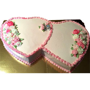 8.8 Pounds Vanilla Double Heart Cake