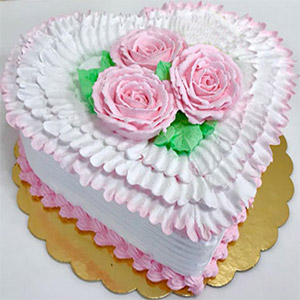 (28)  3 Pounds Vanilla Heart Cake