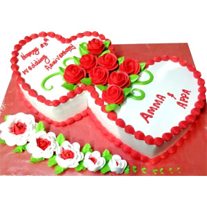6.6 pounds Vanilla double heart cake