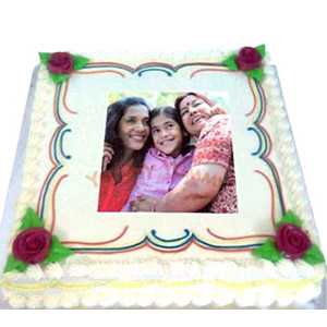 3.3 Pounds Vanilla Square Photo Printed Cake