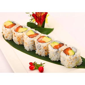 (23) Salmon Avocado Rice Outside Roll