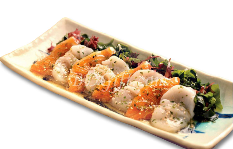 Scallop & Salmon Wafu Carpaccio