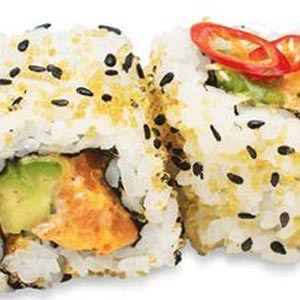 (32) Spicy Salmon Tartare Avocado Roll