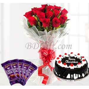 Chocolate W/ Cake & Flower