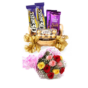 Chocolate Basket & Flower
