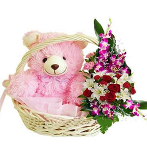 Mix flower W/ Bear
