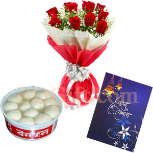 Rose W/ sweet & boishakhi card