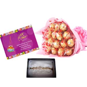 Bracelet W/ chocolates & card