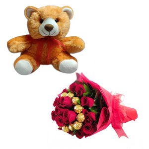 Chocolate W/ Flower & Teddy Bear