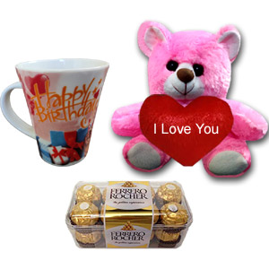 Mug W/ Teddy bear & Chocolates