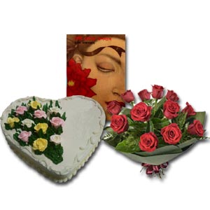 Roses, Book & Cake